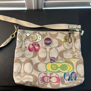 Coach Used Crossbody Poppy Applique Purse